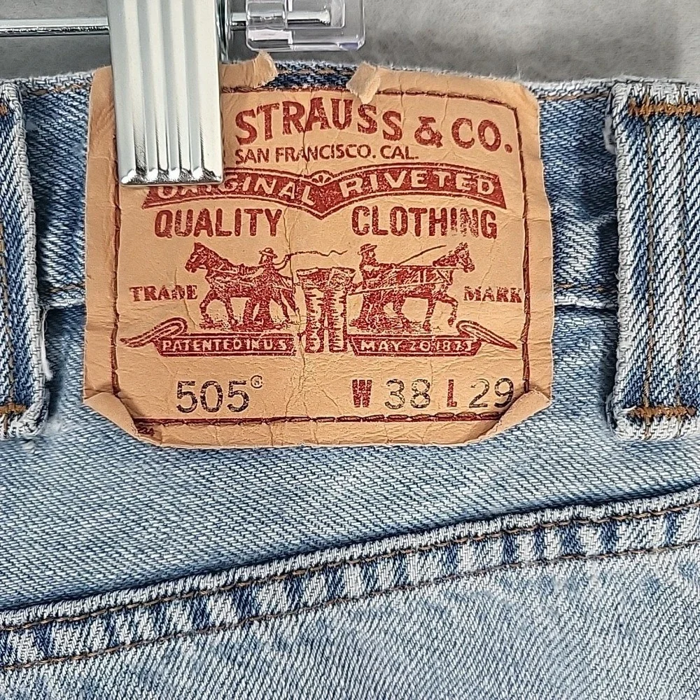 Levi's 505‎ Jeans Men's 38x29 Blue Cotton Denim Regular Fit Straight Leg Casual